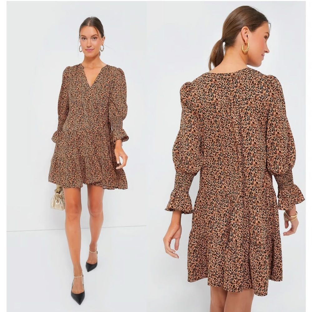 Pomander Place Leopard Print Long Sleeve Dress